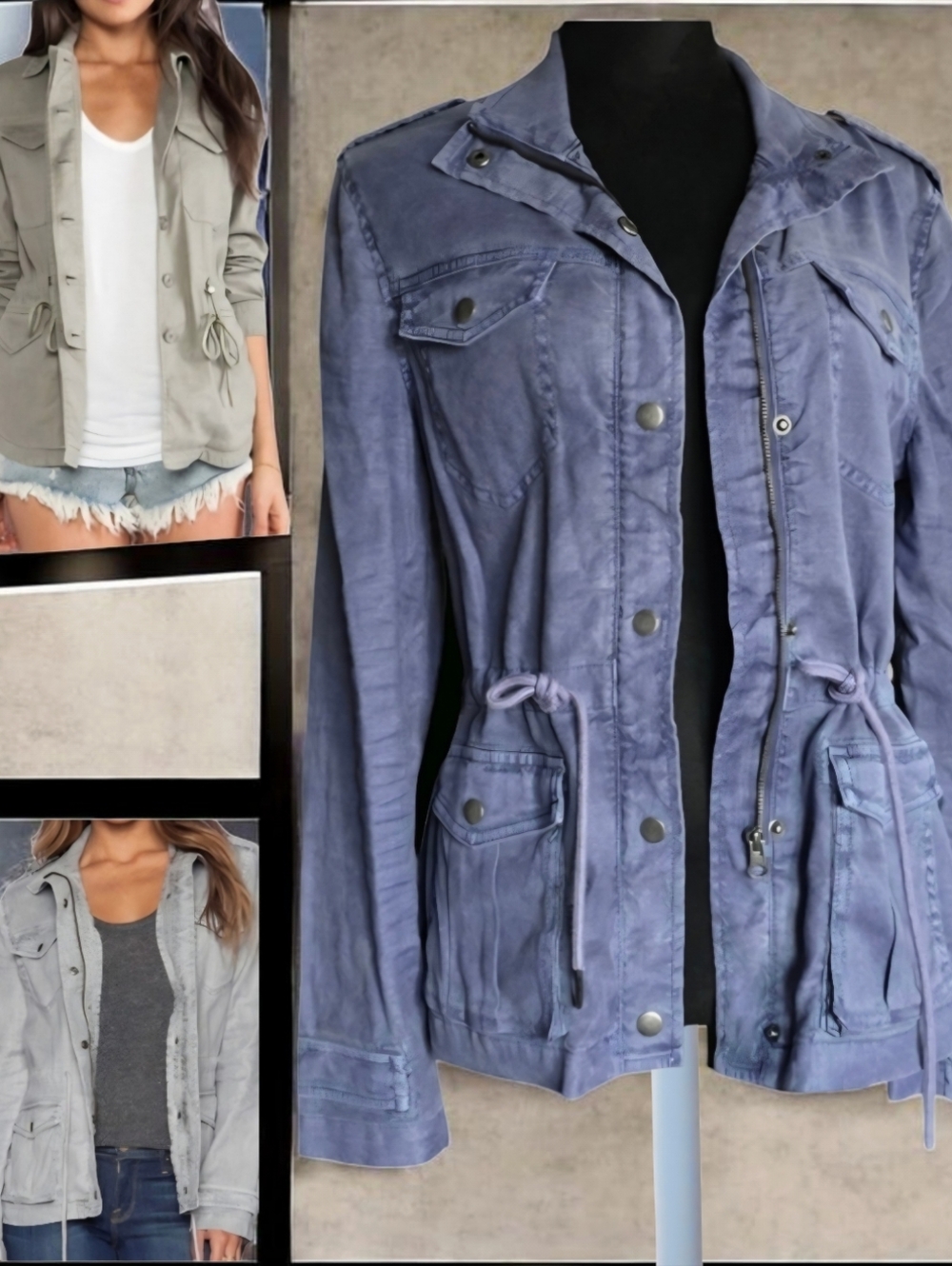 NWOT LEVEL 99 ( SMALL ) Chaqueta Denim Annie Cargo Heather Purple